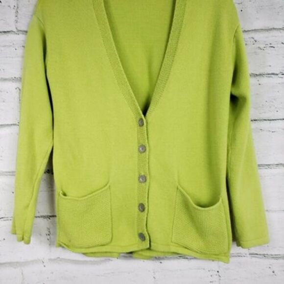 J. Jill Green Button Up Cardigan Womens Size XS Cotton Blend - Picture 1 of 6